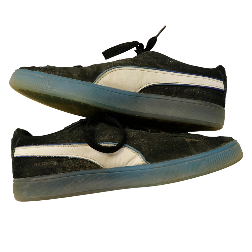 Puma x PlayStation Suede Low-Top Sneakers - Black/White - Men's Size 8 - Vintage